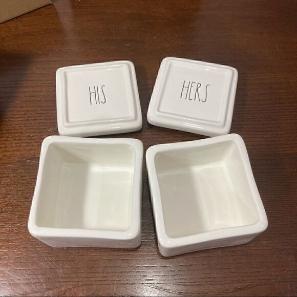 RAE DUNN ARTISAN COLLECTION HIS & HERS jewelry box - Picture 4 of 5